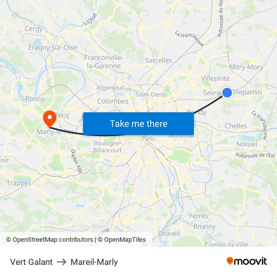 Vert Galant to Mareil-Marly map