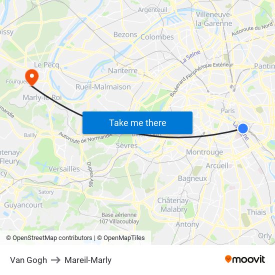 Van Gogh to Mareil-Marly map