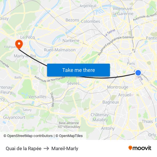 Quai de la Rapée to Mareil-Marly map