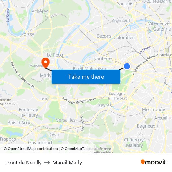 Pont de Neuilly to Mareil-Marly map