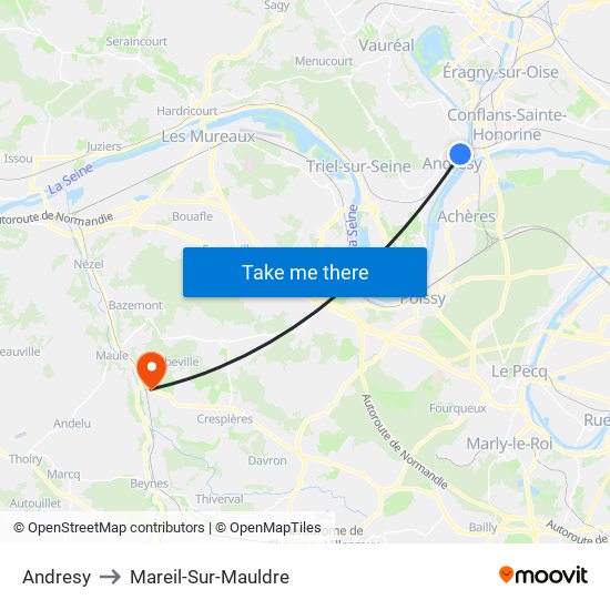Andresy to Mareil-Sur-Mauldre map