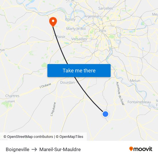 Boigneville to Mareil-Sur-Mauldre map