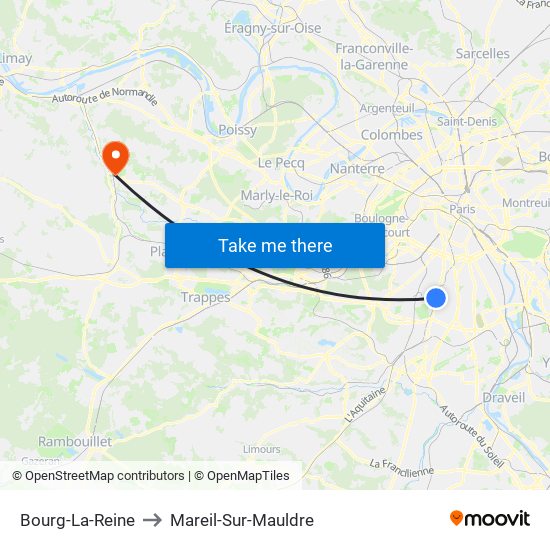 Bourg-La-Reine to Mareil-Sur-Mauldre map