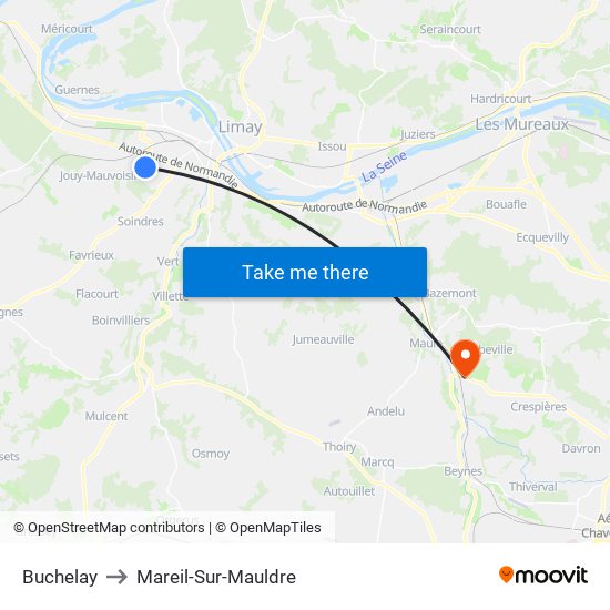Buchelay to Mareil-Sur-Mauldre map