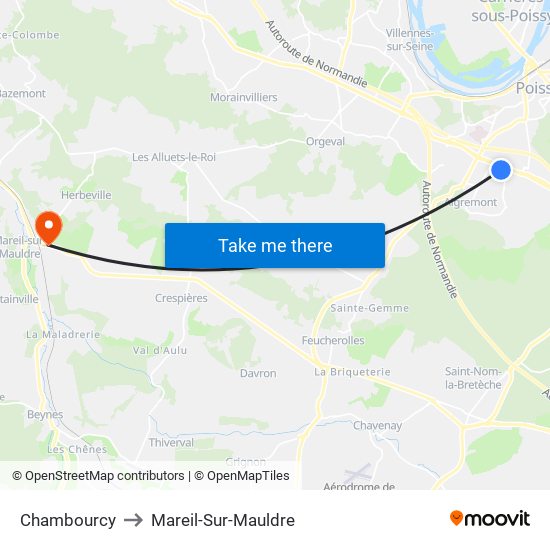 Chambourcy to Mareil-Sur-Mauldre map