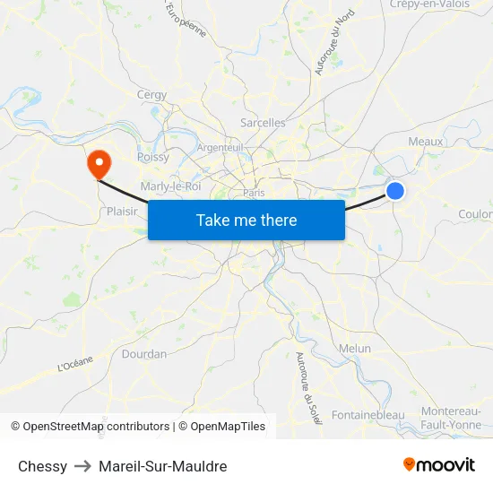 Chessy to Mareil-Sur-Mauldre map