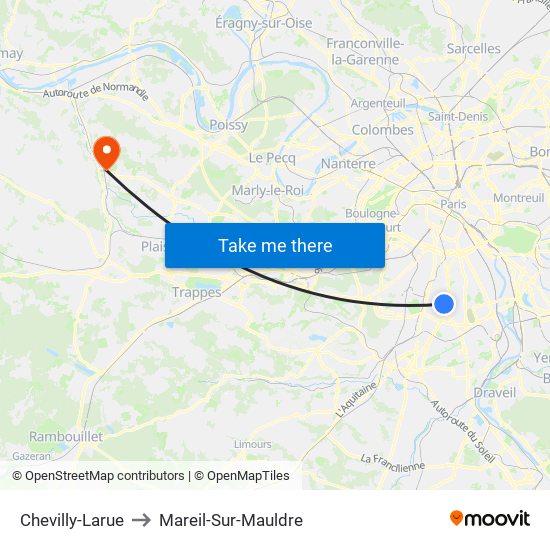 Chevilly-Larue to Mareil-Sur-Mauldre map