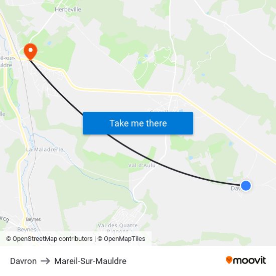 Davron to Mareil-Sur-Mauldre map
