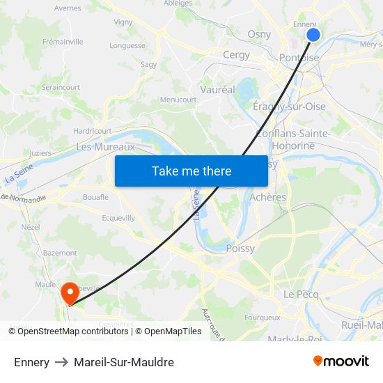 Ennery to Mareil-Sur-Mauldre map