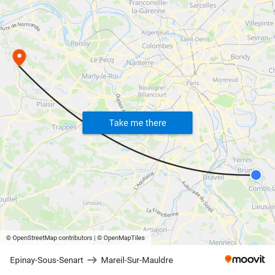 Epinay-Sous-Senart to Mareil-Sur-Mauldre map