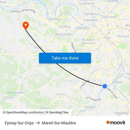 Epinay-Sur-Orge to Mareil-Sur-Mauldre map