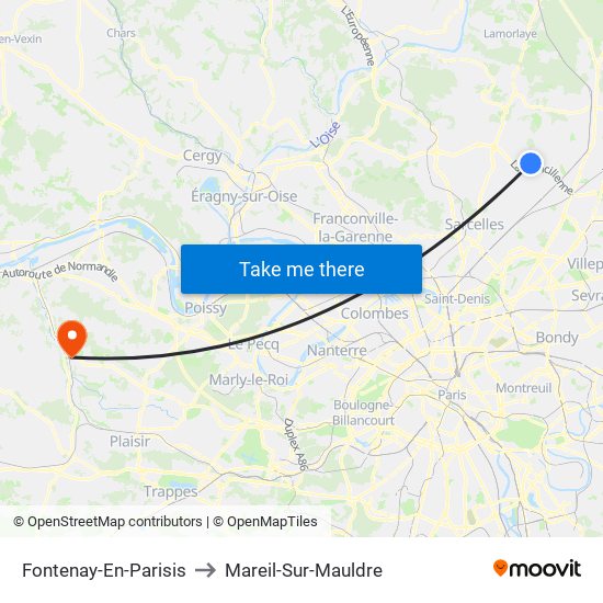Fontenay-En-Parisis to Mareil-Sur-Mauldre map
