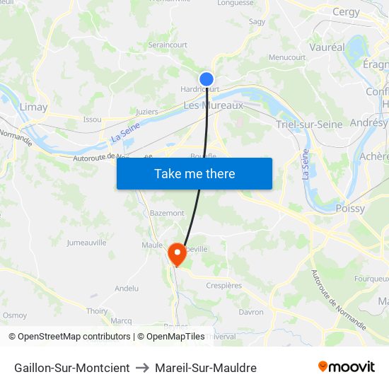 Gaillon-Sur-Montcient to Mareil-Sur-Mauldre map