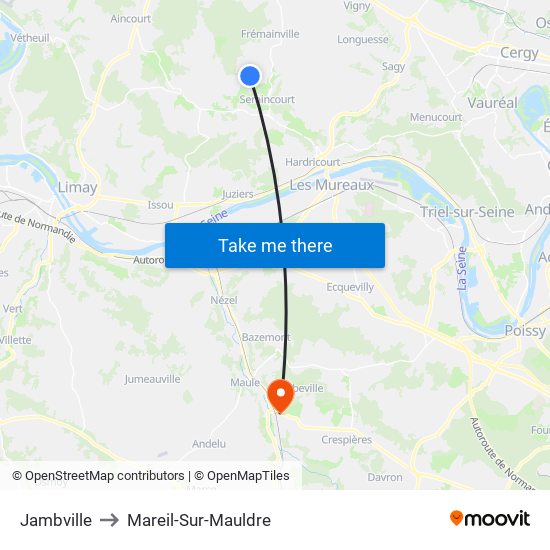 Jambville to Mareil-Sur-Mauldre map