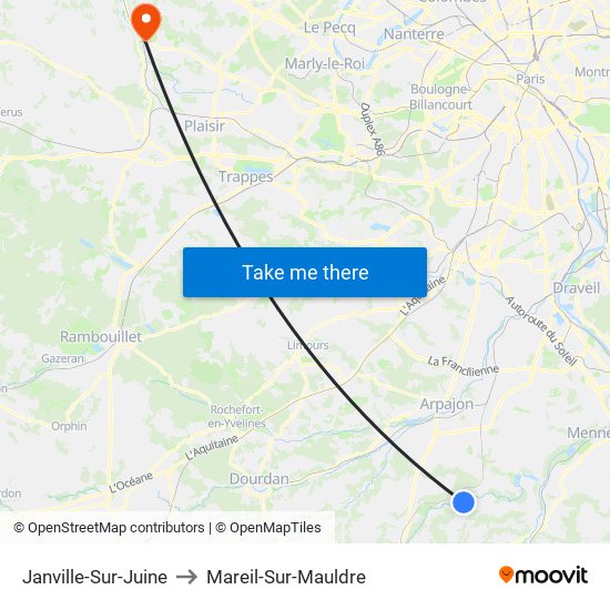 Janville-Sur-Juine to Mareil-Sur-Mauldre map