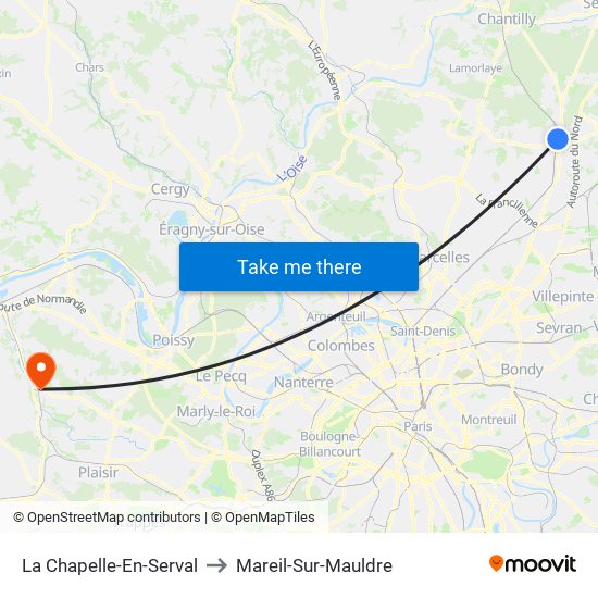 La Chapelle-En-Serval to Mareil-Sur-Mauldre map