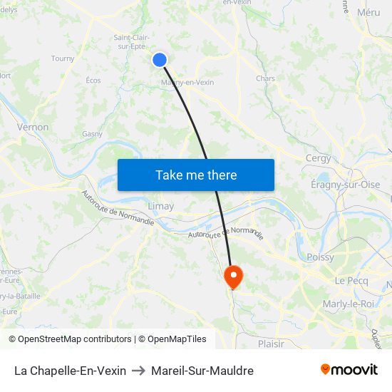 La Chapelle-En-Vexin to Mareil-Sur-Mauldre map