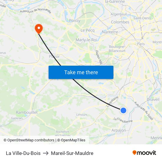 La Ville-Du-Bois to Mareil-Sur-Mauldre map