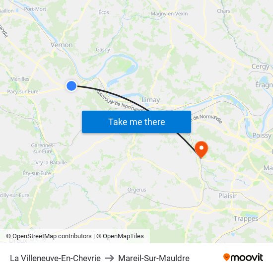 La Villeneuve-En-Chevrie to Mareil-Sur-Mauldre map