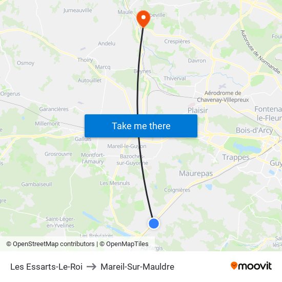 Les Essarts-Le-Roi to Mareil-Sur-Mauldre map