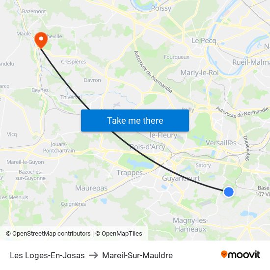 Les Loges-En-Josas to Mareil-Sur-Mauldre map