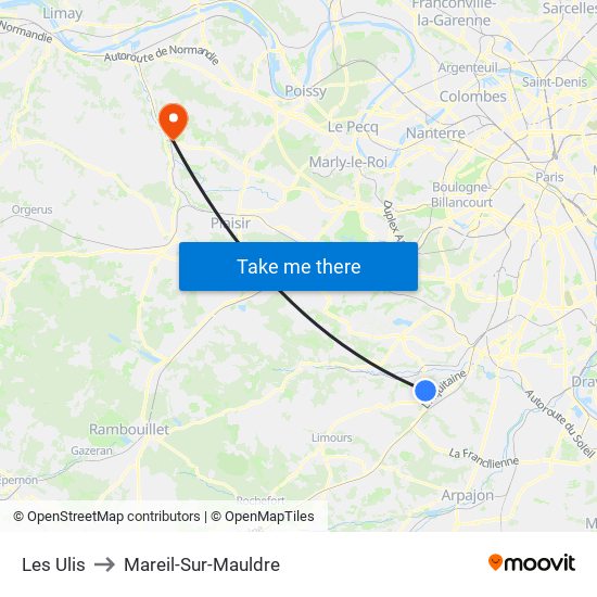 Les Ulis to Mareil-Sur-Mauldre map