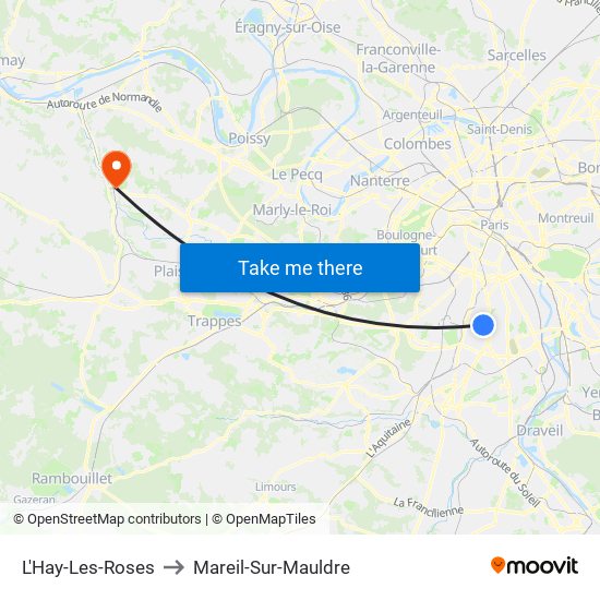 L'Hay-Les-Roses to Mareil-Sur-Mauldre map