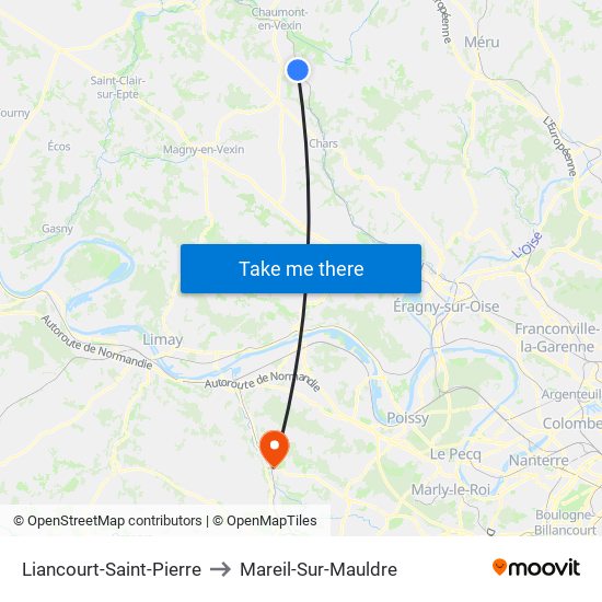 Liancourt-Saint-Pierre to Mareil-Sur-Mauldre map