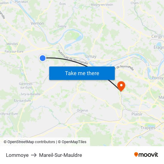 Lommoye to Mareil-Sur-Mauldre map