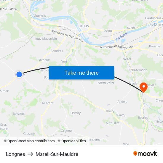 Longnes to Mareil-Sur-Mauldre map