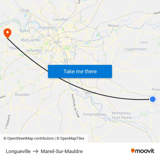 Longueville to Mareil-Sur-Mauldre map