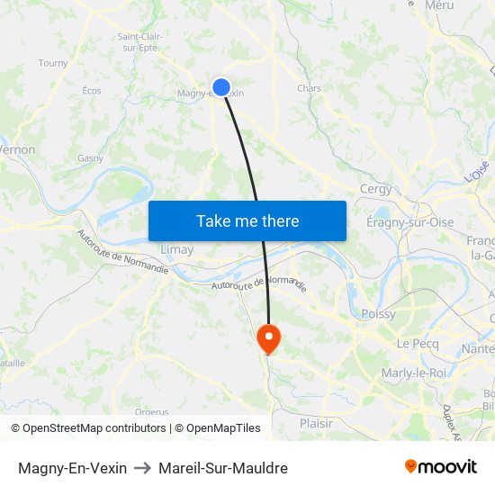 Magny-En-Vexin to Mareil-Sur-Mauldre map