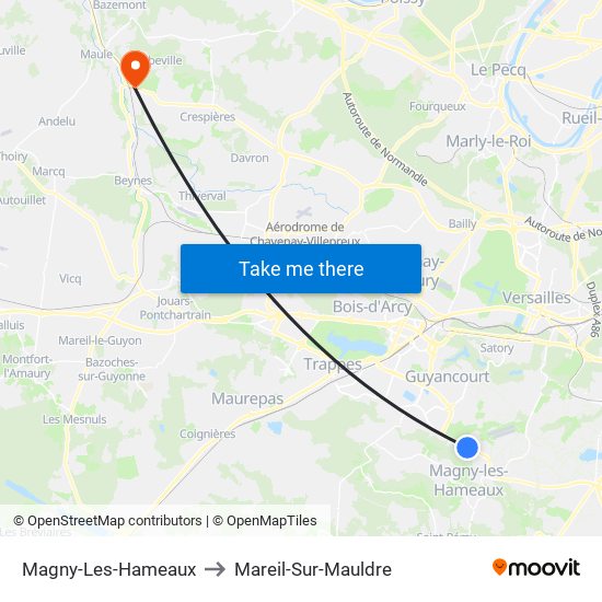 Magny-Les-Hameaux to Mareil-Sur-Mauldre map