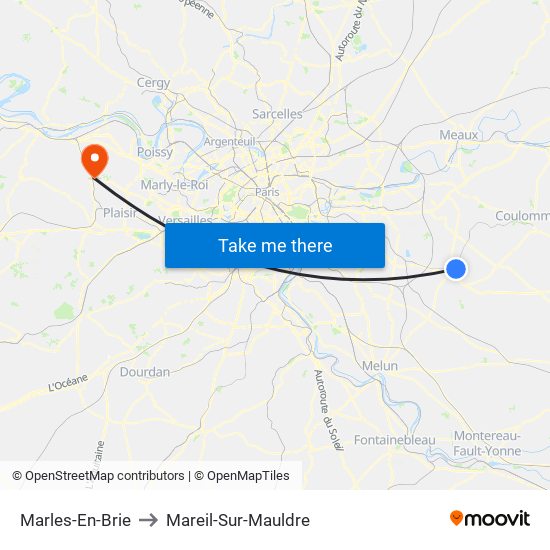 Marles-En-Brie to Mareil-Sur-Mauldre map