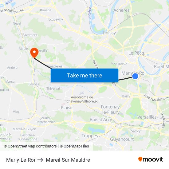 Marly-Le-Roi to Mareil-Sur-Mauldre map