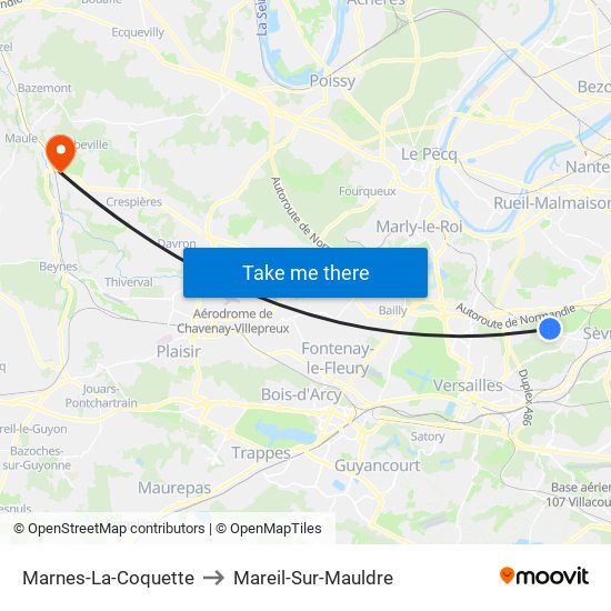 Marnes-La-Coquette to Mareil-Sur-Mauldre map