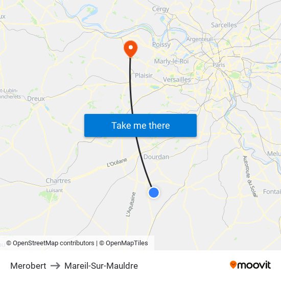 Merobert to Mareil-Sur-Mauldre map