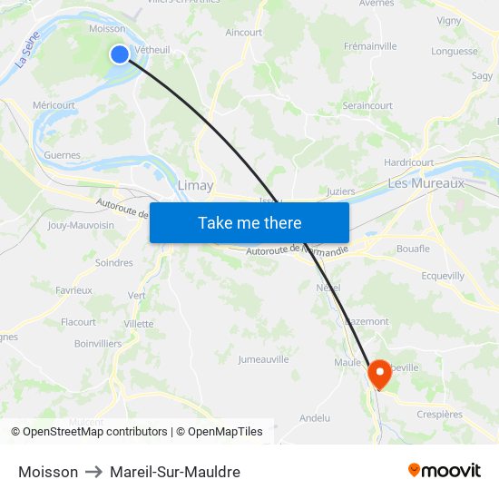 Moisson to Mareil-Sur-Mauldre map