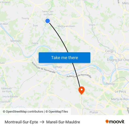 Montreuil-Sur-Epte to Mareil-Sur-Mauldre map