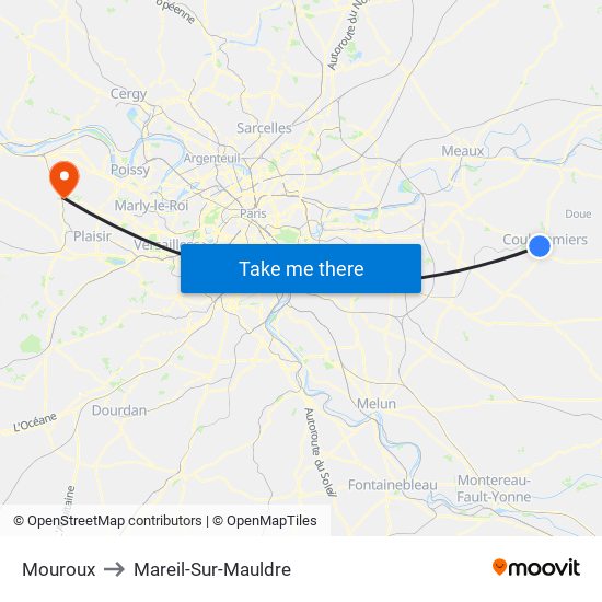 Mouroux to Mareil-Sur-Mauldre map