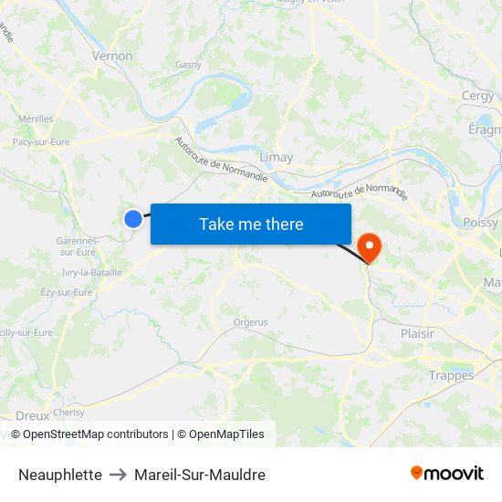Neauphlette to Mareil-Sur-Mauldre map