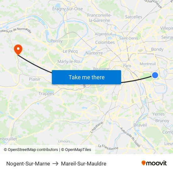 Nogent-Sur-Marne to Mareil-Sur-Mauldre map