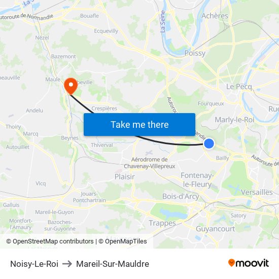 Noisy-Le-Roi to Mareil-Sur-Mauldre map