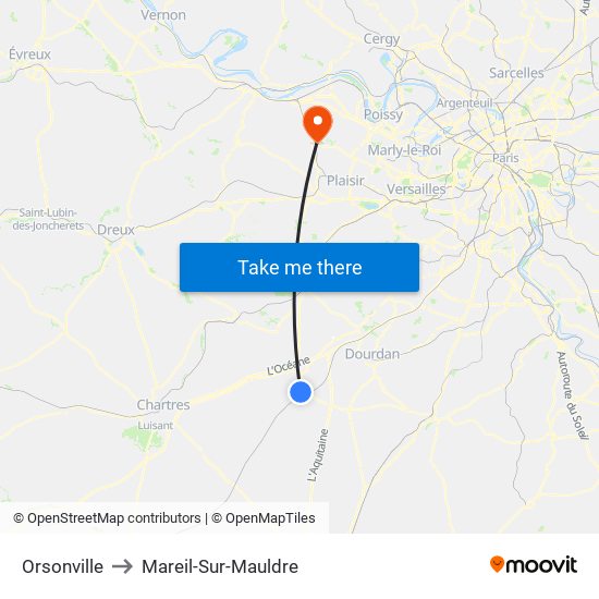 Orsonville to Mareil-Sur-Mauldre map