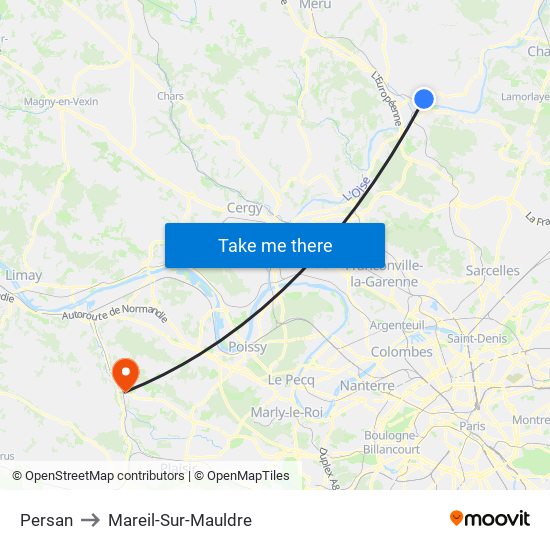 Persan to Mareil-Sur-Mauldre map