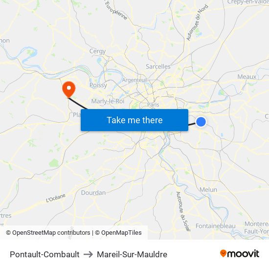 Pontault-Combault to Mareil-Sur-Mauldre map