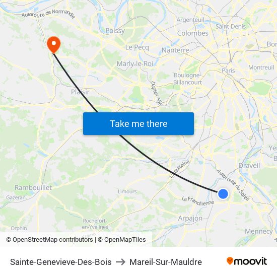 Sainte-Genevieve-Des-Bois to Mareil-Sur-Mauldre map