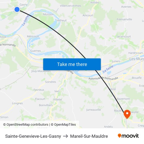 Sainte-Genevieve-Les-Gasny to Mareil-Sur-Mauldre map