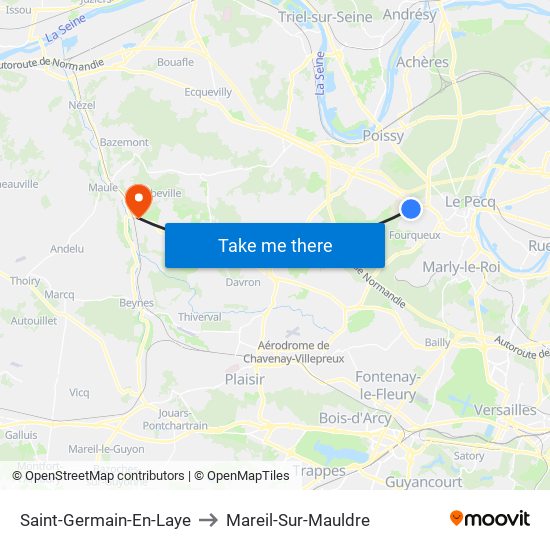 Saint-Germain-En-Laye to Mareil-Sur-Mauldre map