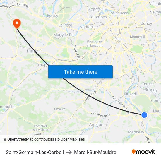 Saint-Germain-Les-Corbeil to Mareil-Sur-Mauldre map